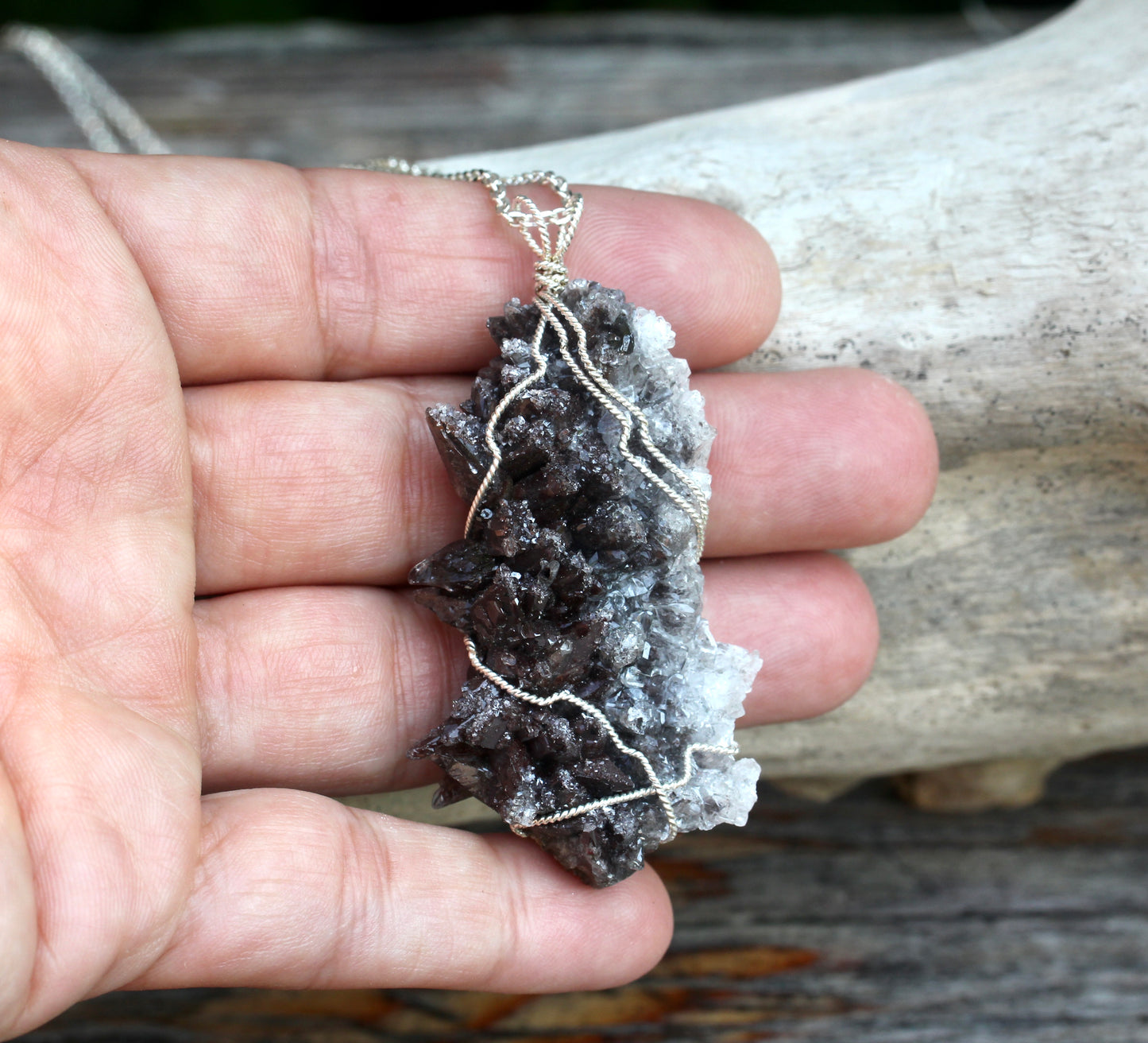 Dogtooth Calcite Specimen Pendant