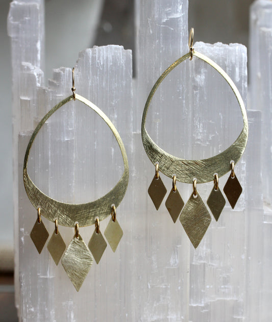 Brass Chandelier Earrings