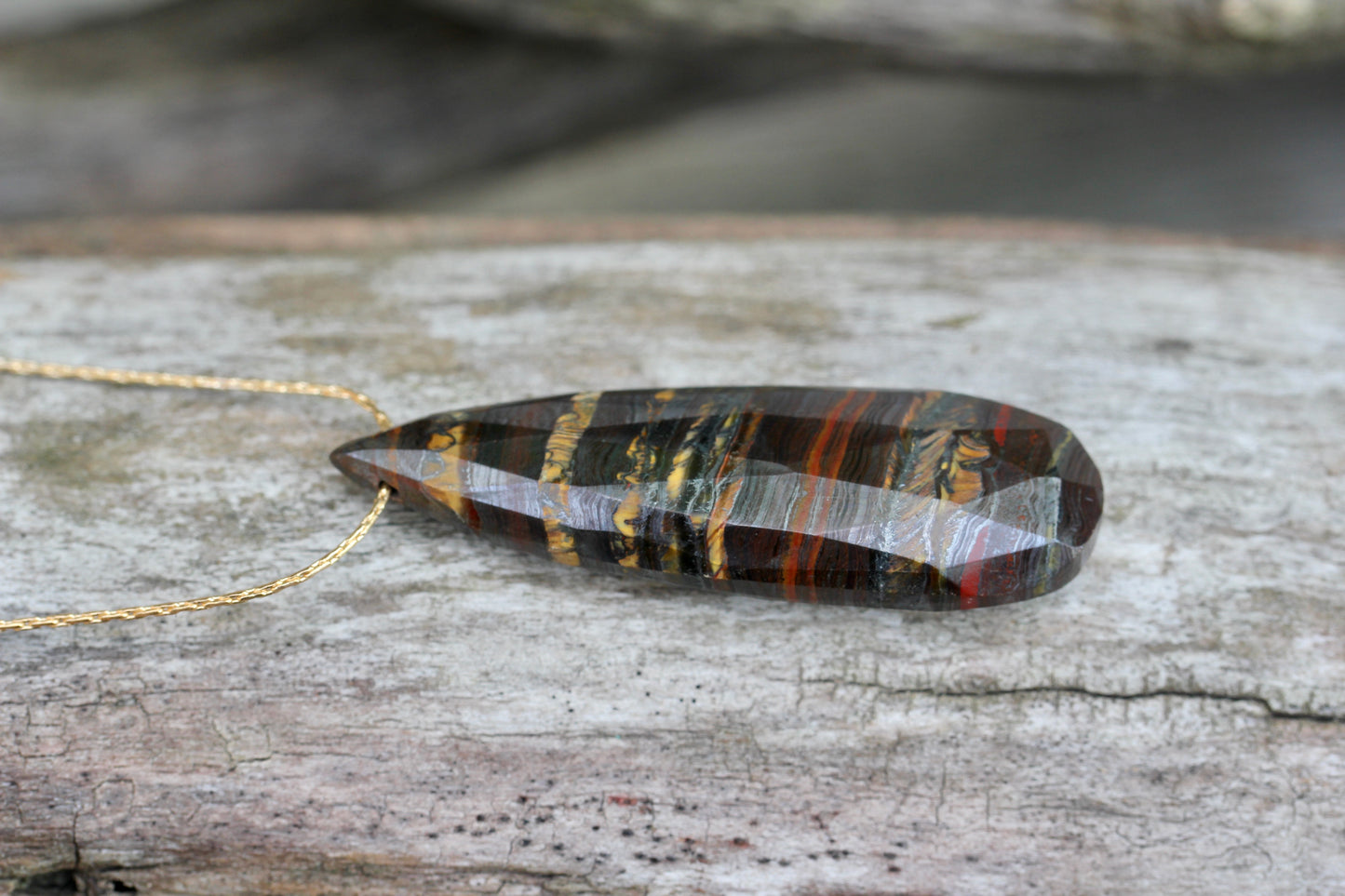 Iron Tigereye Gold Necklace