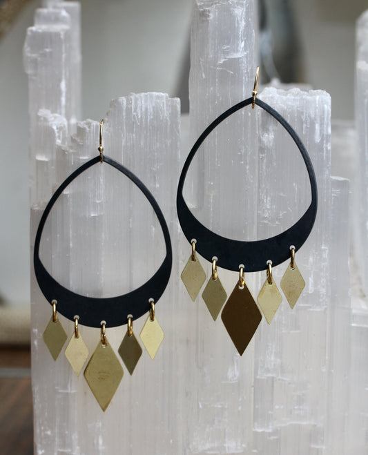 Brass Chandelier Earrings