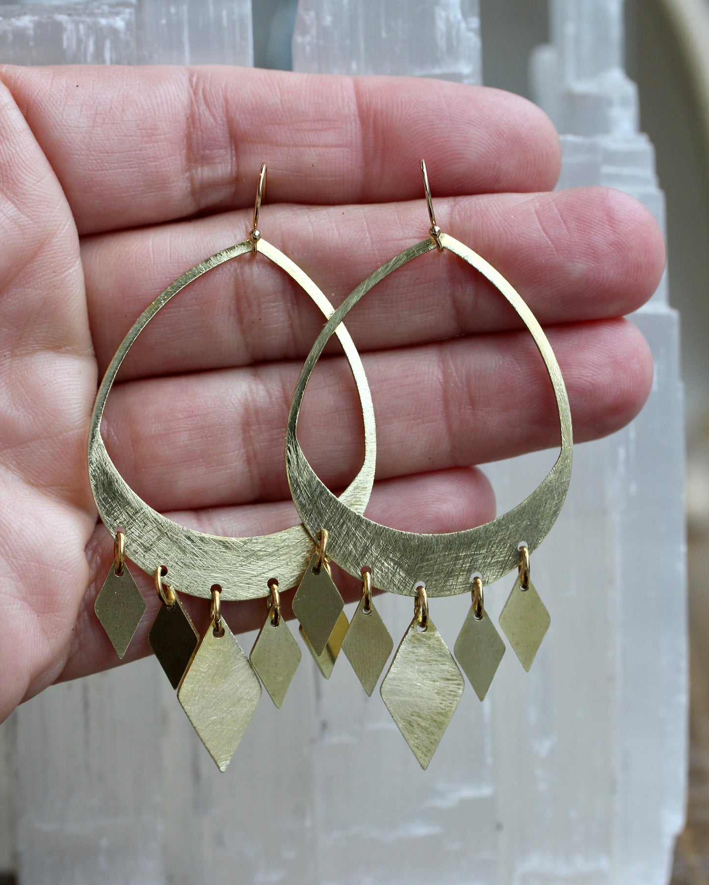Brass Chandelier Earrings