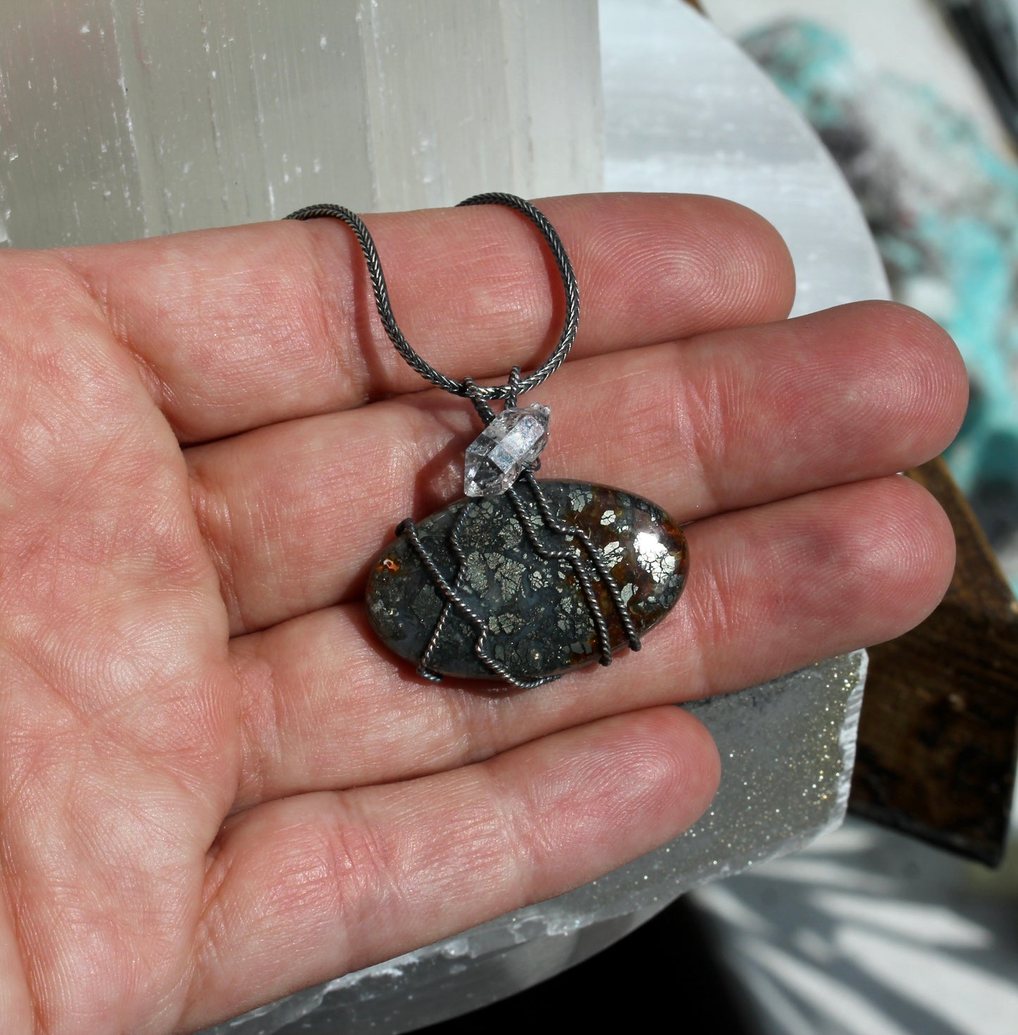 Marcasite Herkimer Diamond Necklace