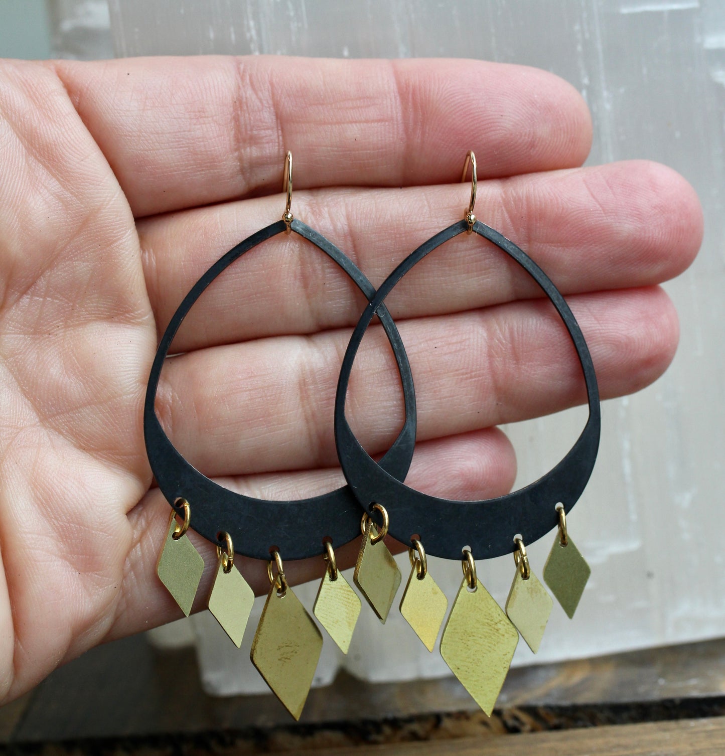 Brass Chandelier Earrings