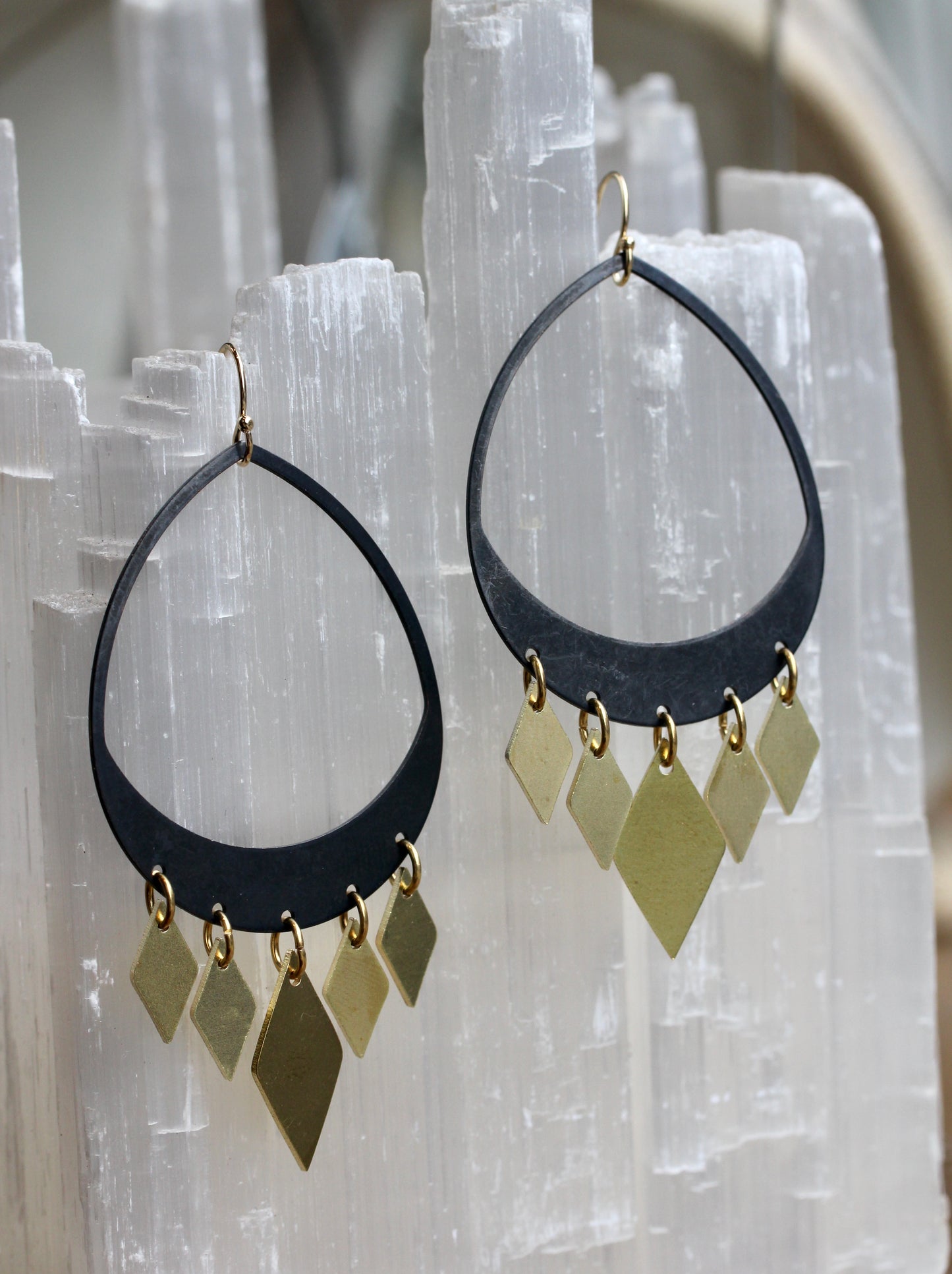 Brass Chandelier Earrings