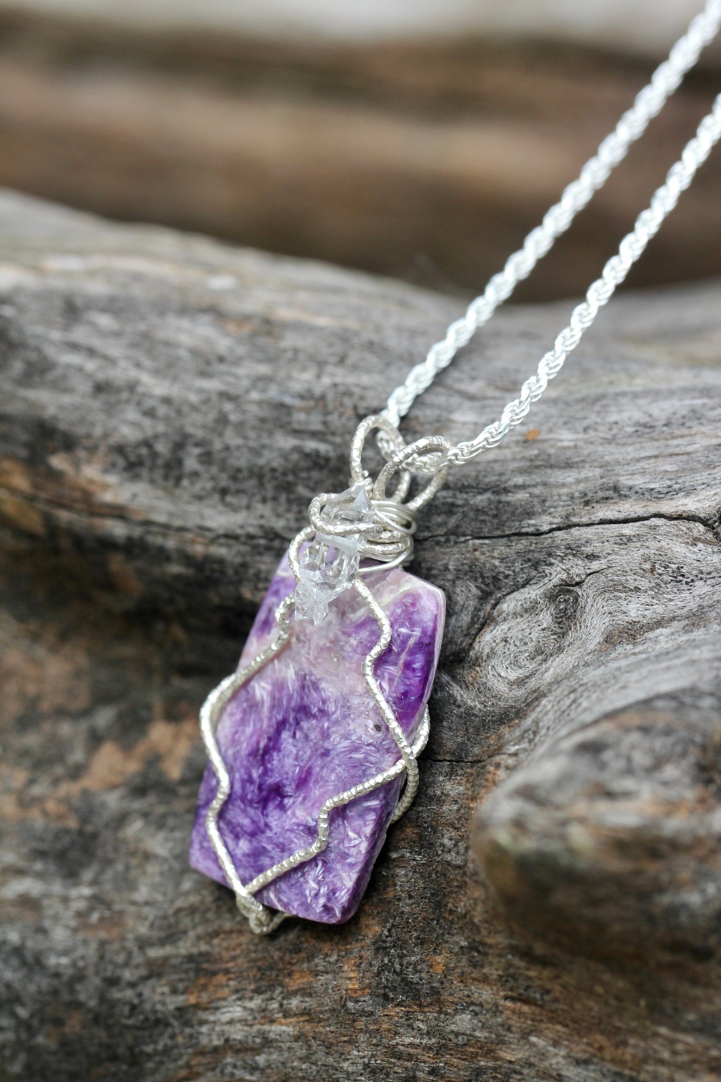 Charoite Quartz Pendant