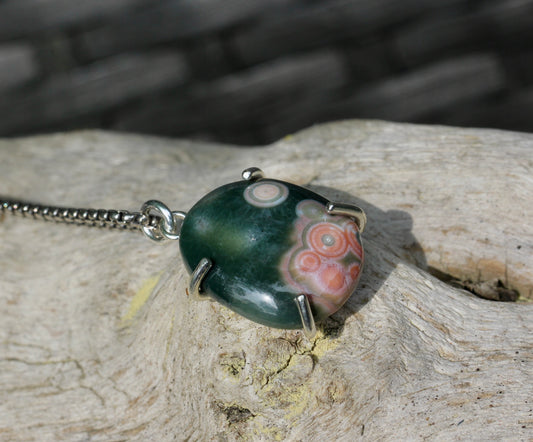 Ocean Jasper Orbicular Green Necklace