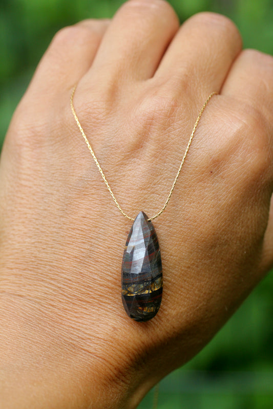 Iron Tigereye Gold Necklace