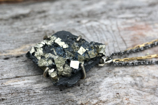 Pyrite in Basalt Necklace
