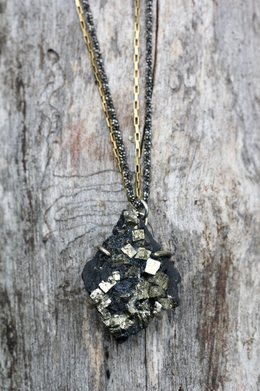 Pyrite in Basalt Necklace