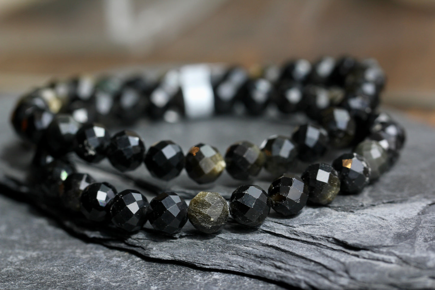 Sheen Obsidian Stretch Bracelet