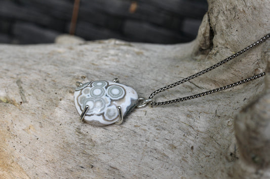 Ocean Jasper White Orbicular Necklace