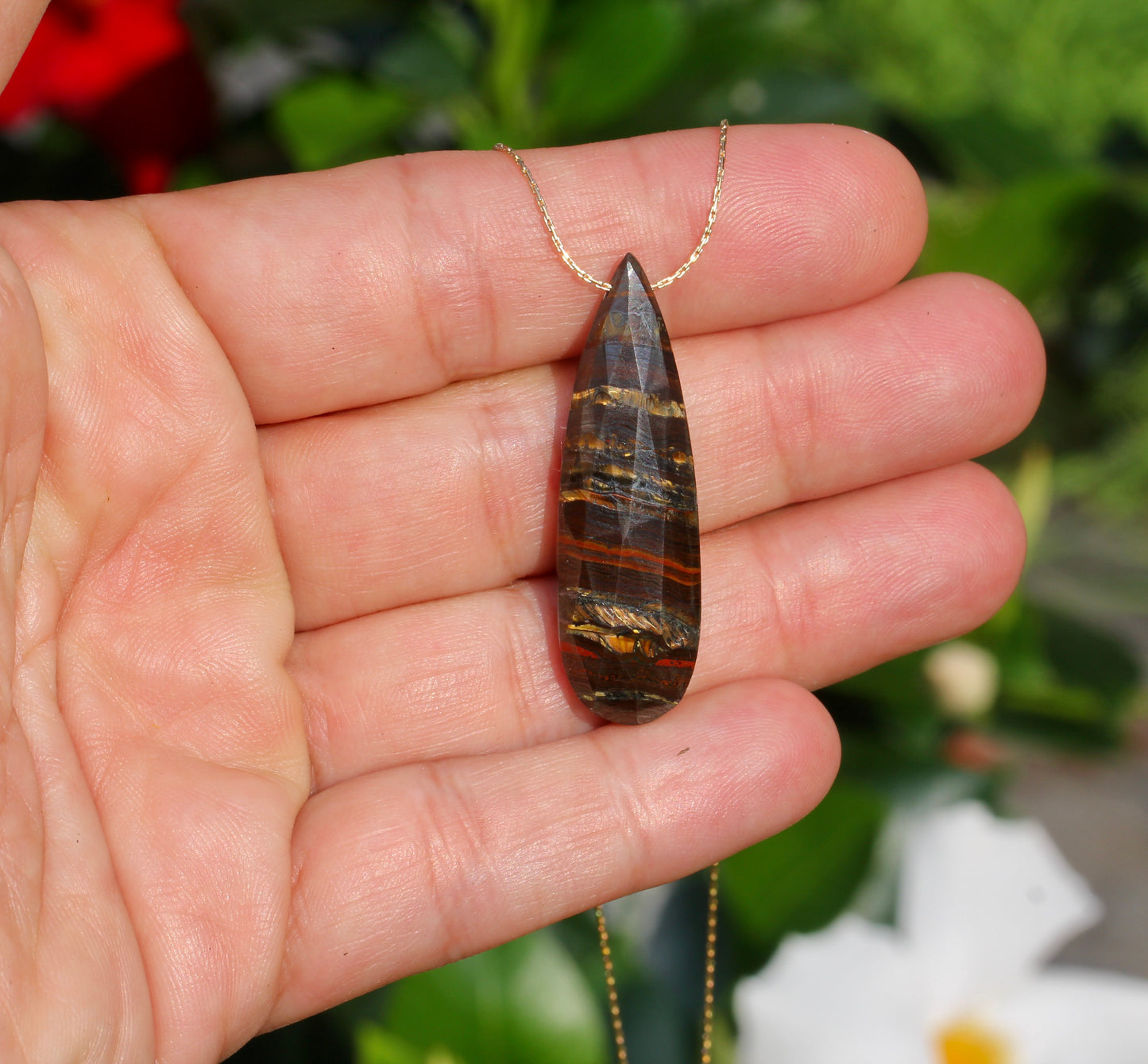 Iron Tigereye Gold Necklace