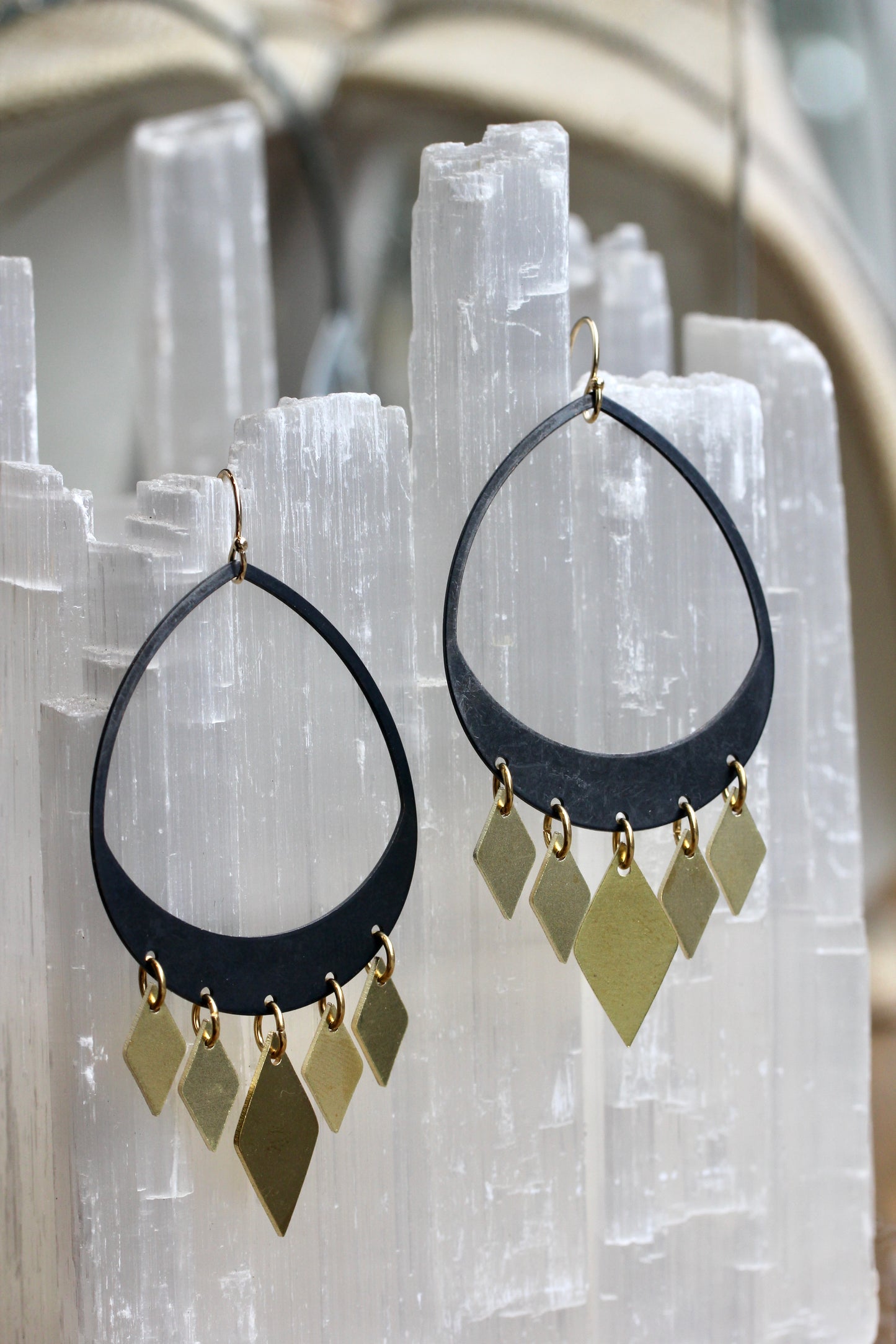 Brass Chandelier Earrings