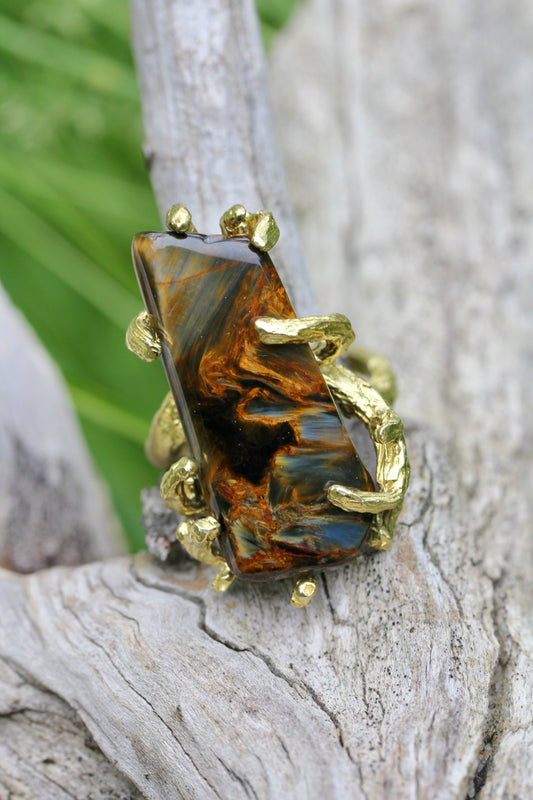 Pietersite Statement Branch Ring