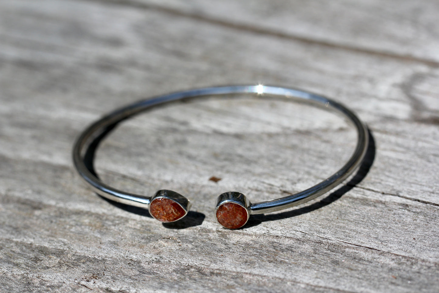 Sunstone Silver Flex Bracelet