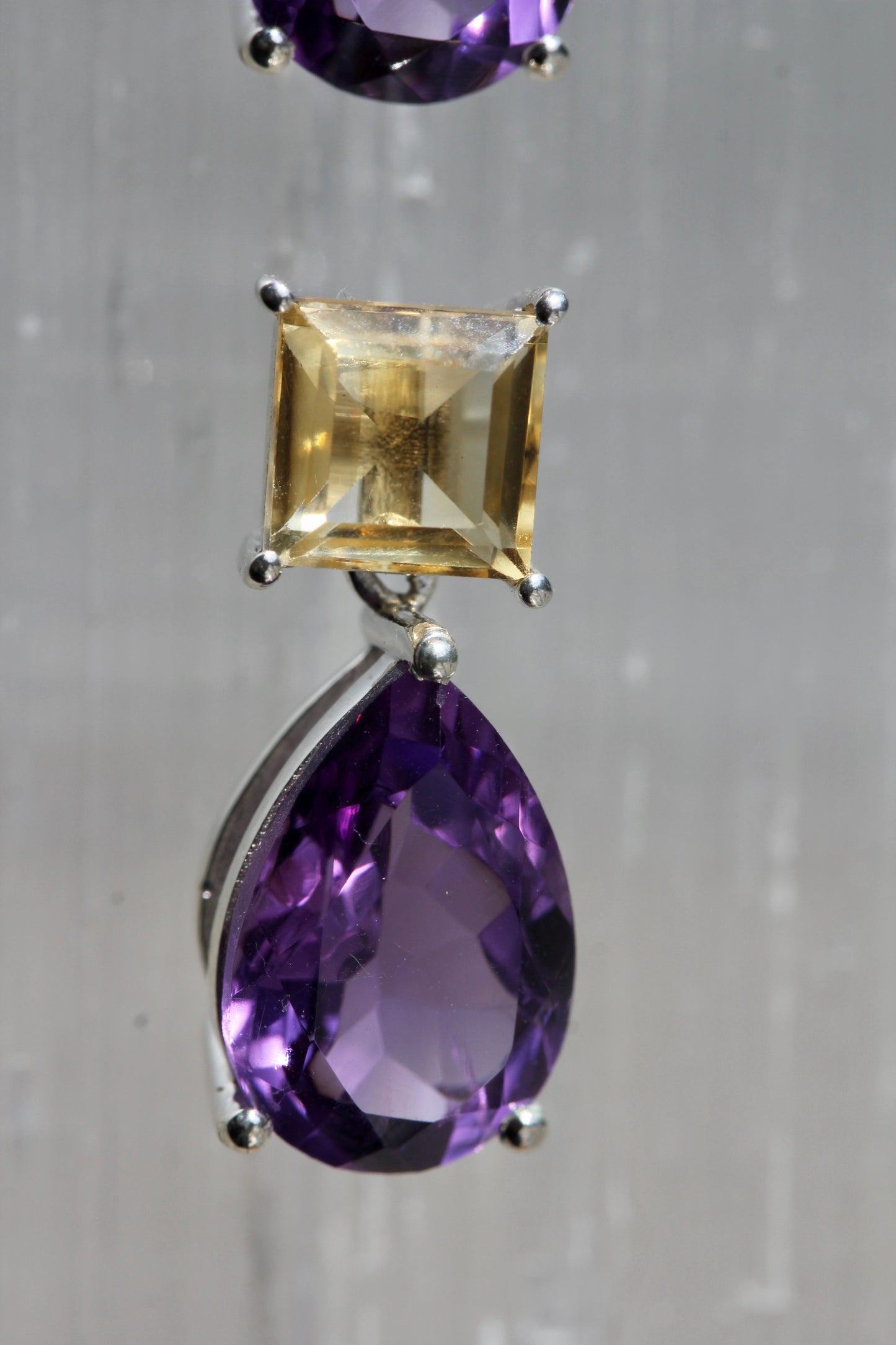 Amethyst Citrine Post Earrings