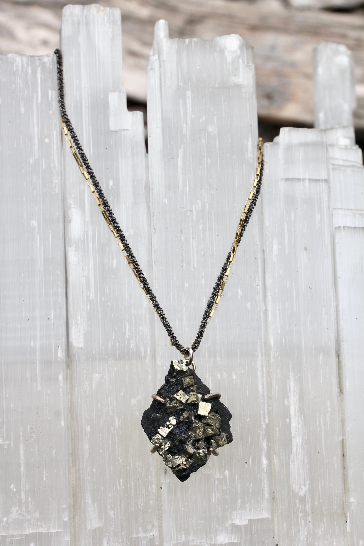Pyrite in Basalt Necklace