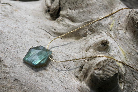 Labradorite Hexagon Briolette Necklace