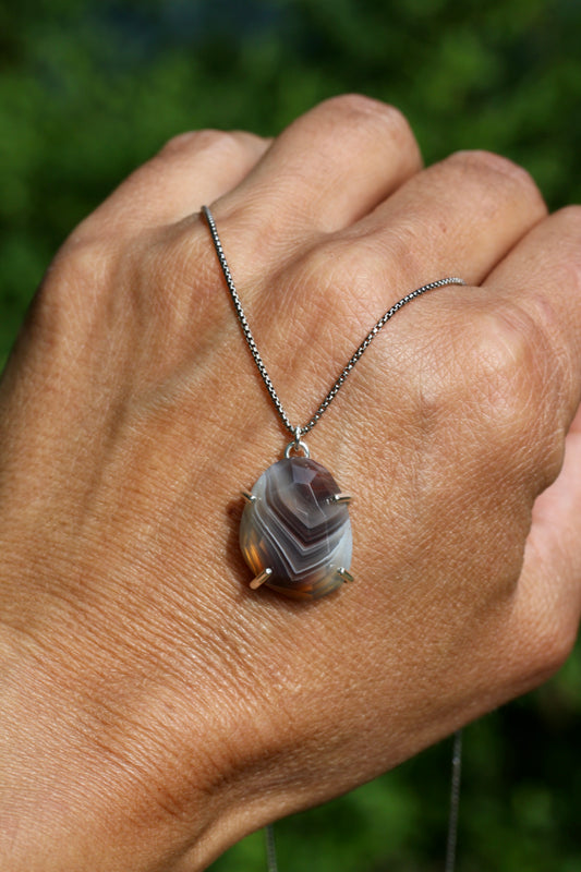Botswana Agate Nugget Necklace 2
