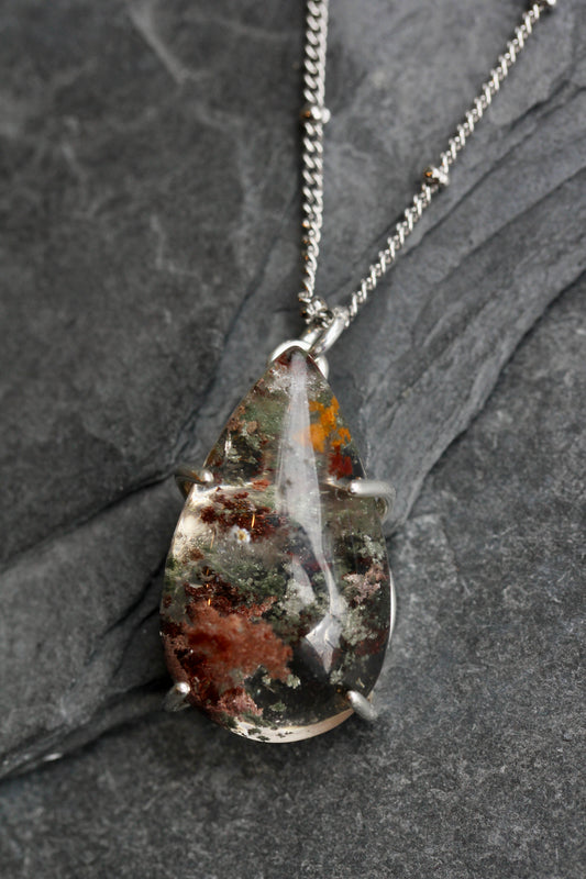 Lodolite Teardrop Necklace