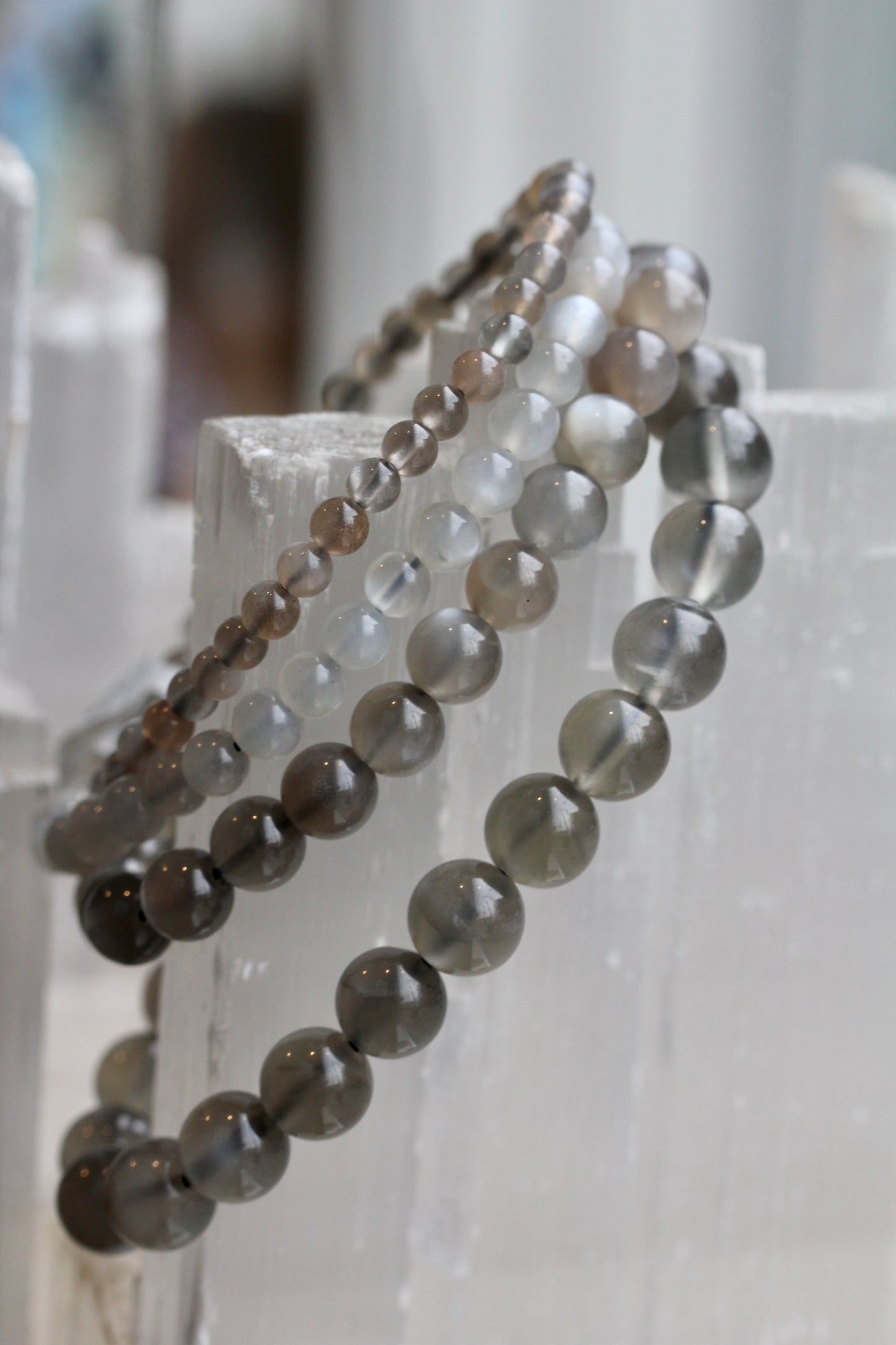 Grey Moonstone Stretch Bracelets