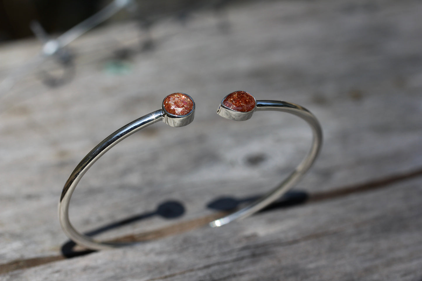 Sunstone Silver Flex Bracelet