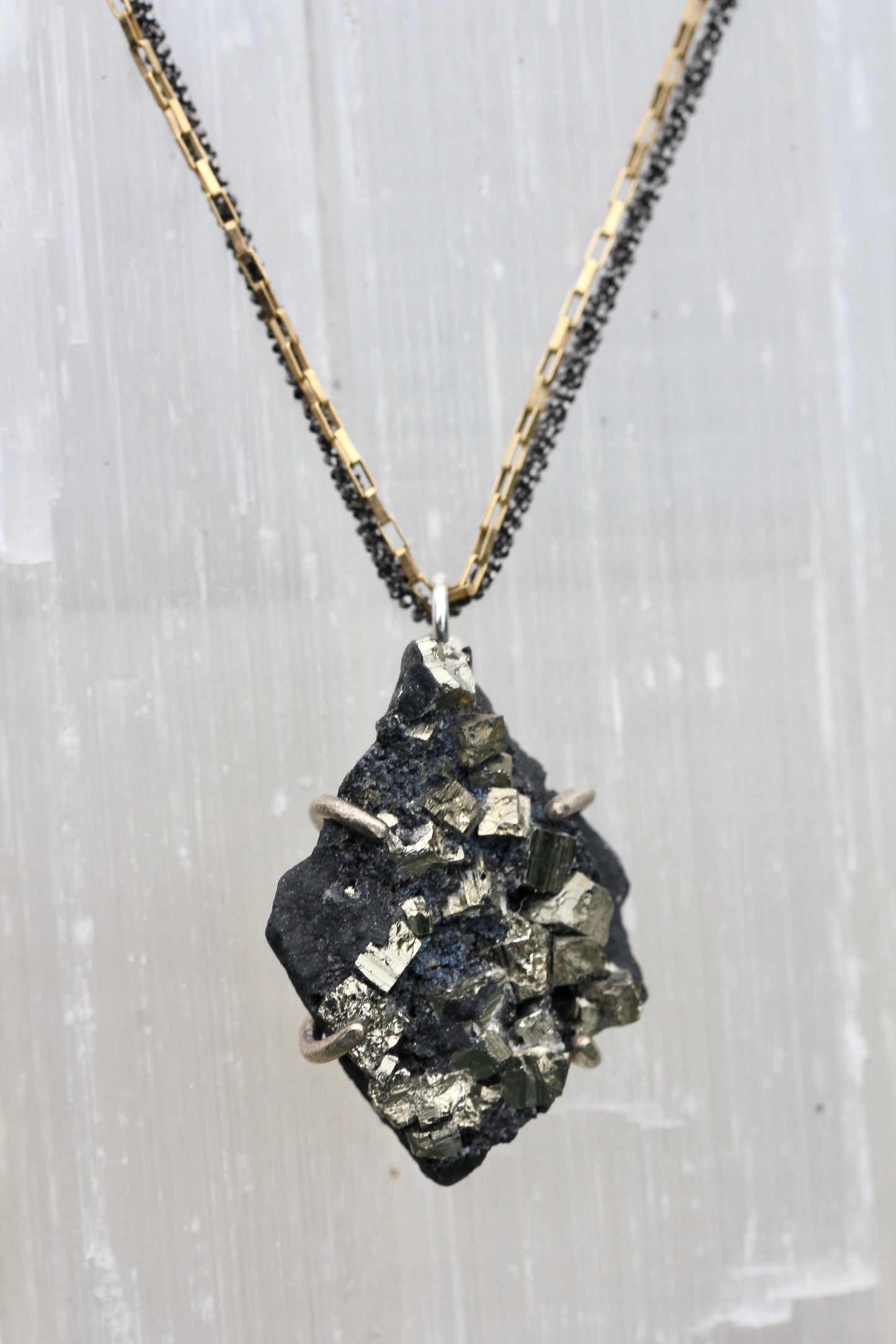 Pyrite in Basalt Necklace