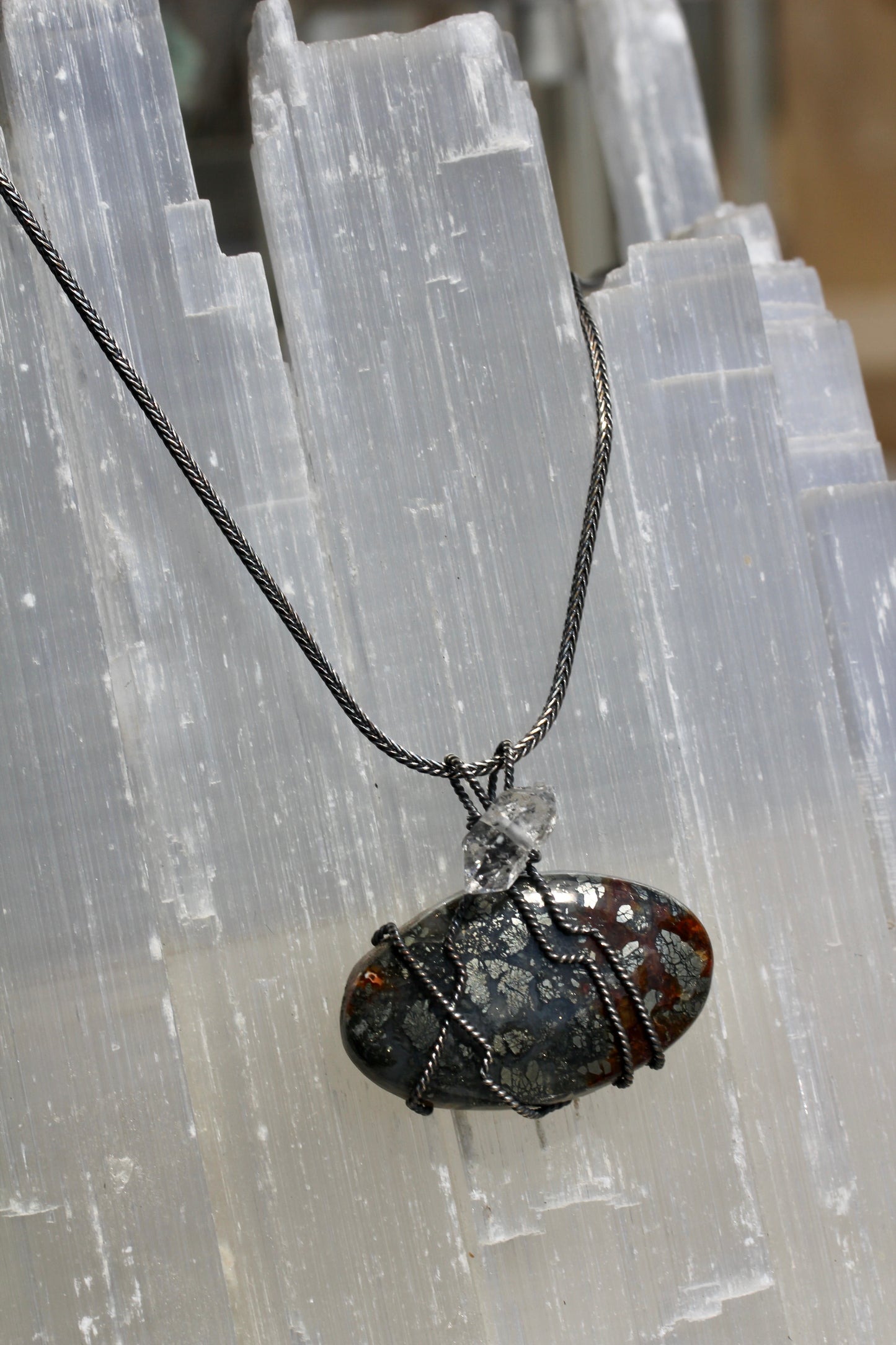 Marcasite Herkimer Diamond Necklace