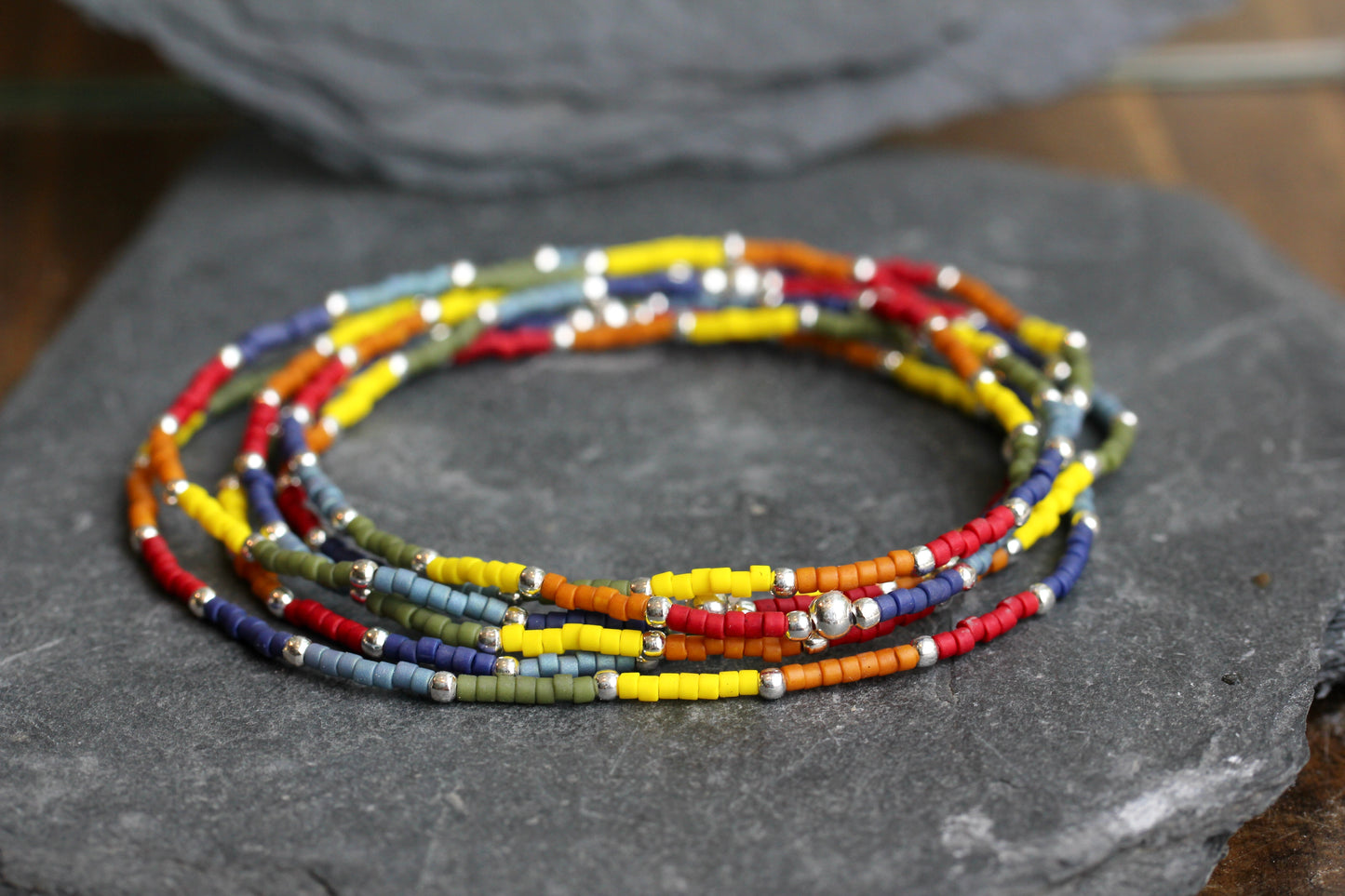 Rainbow Miyuki Delica Bead Bracelet
