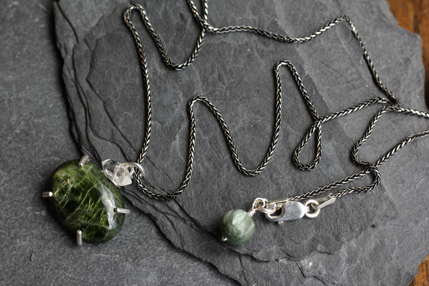 Chrome Diopside Herkimer Necklace