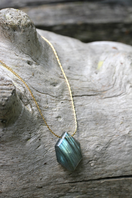 Labradorite Hexagon Briolette Necklace