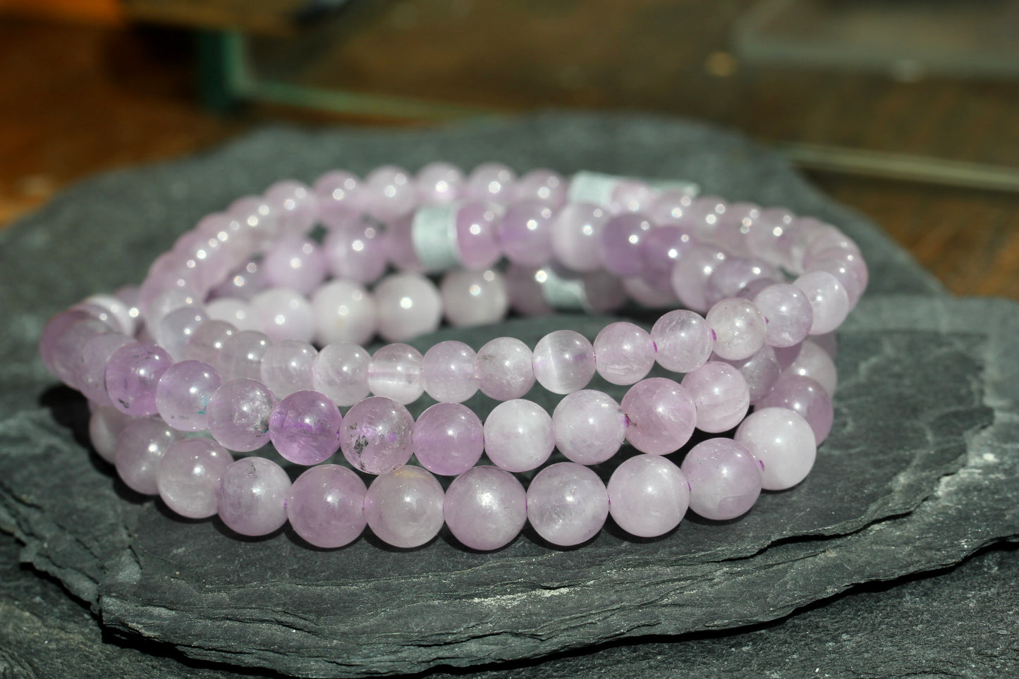 Kunzite Bead Stretch Bracelet