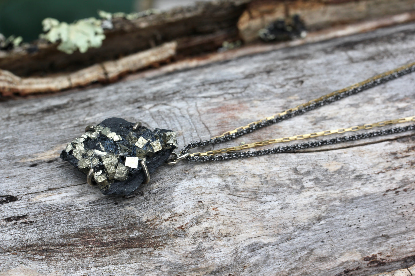 Pyrite in Basalt Necklace