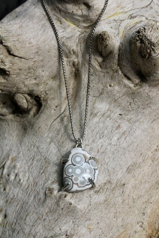 Ocean Jasper White Orbicular Necklace