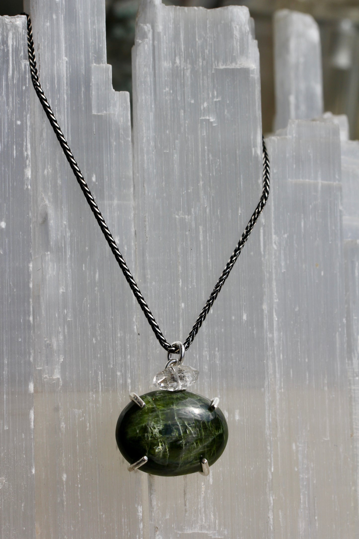 Chrome Diopside Herkimer Necklace