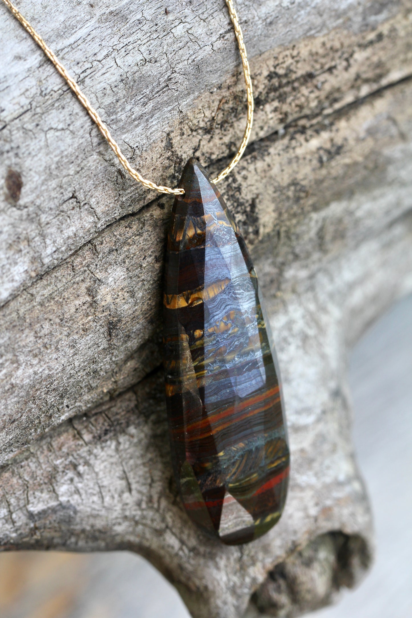 Iron Tigereye Gold Necklace