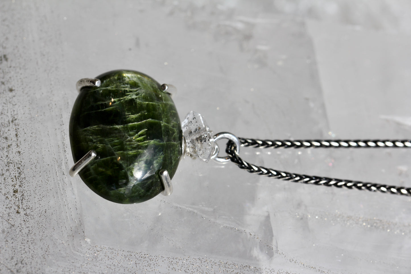 Chrome Diopside Herkimer Necklace