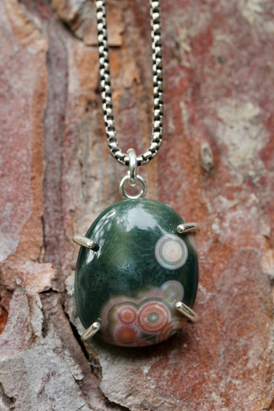 Ocean Jasper Orbicular Green Necklace