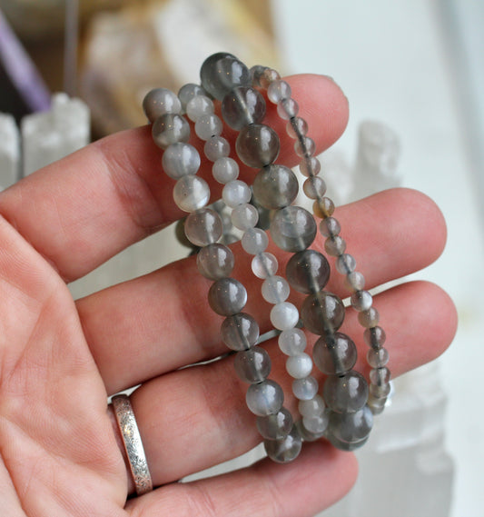 Grey Moonstone Stretch Bracelets