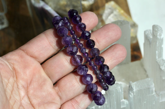 Amethyst Stretch Beaded Bracelets
