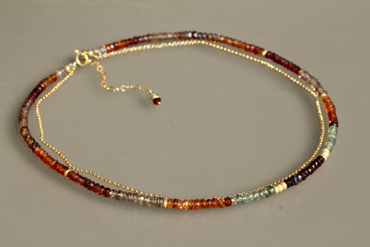 Sapphire Foliage Multi Strand Choker