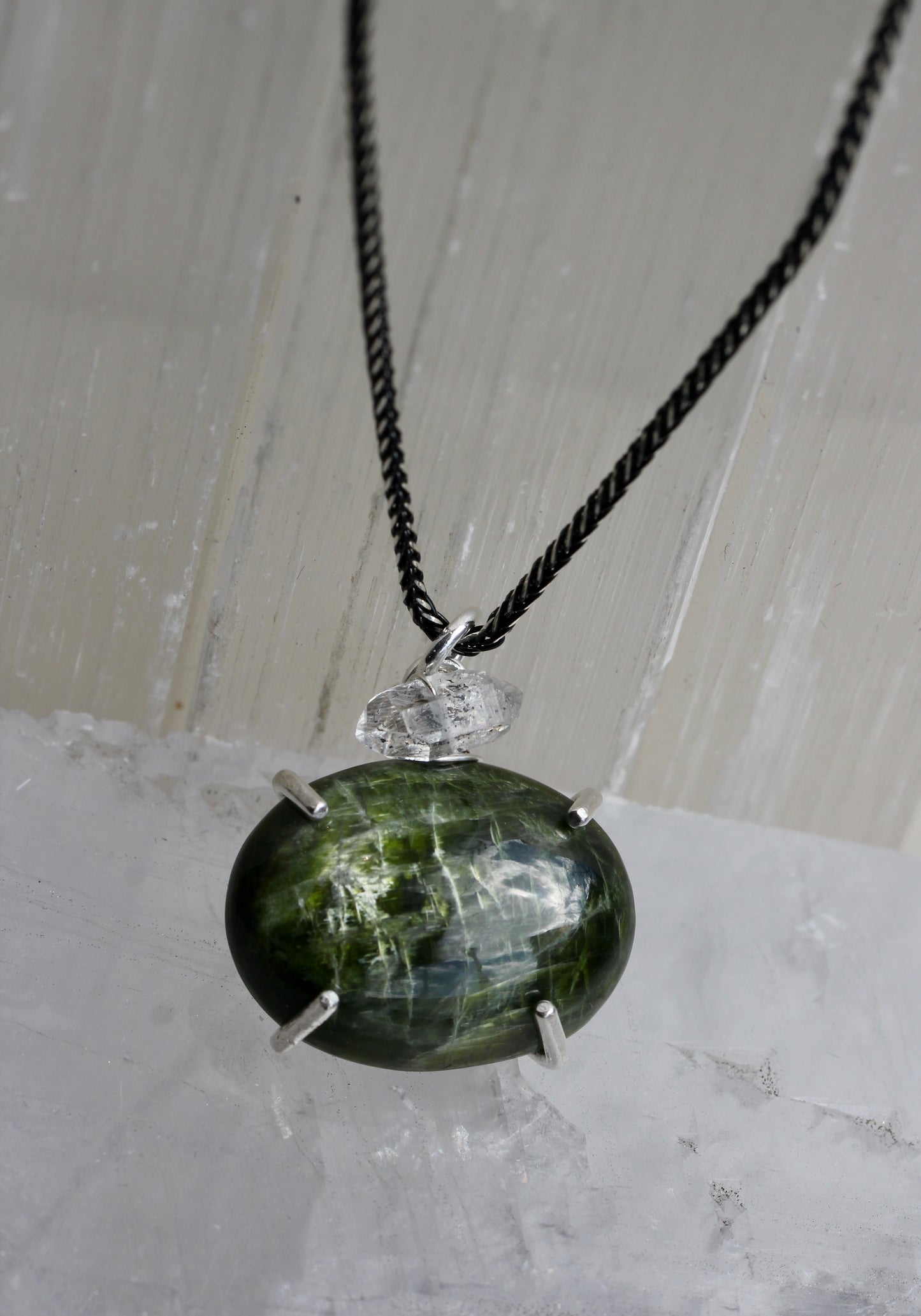Chrome Diopside Herkimer Necklace