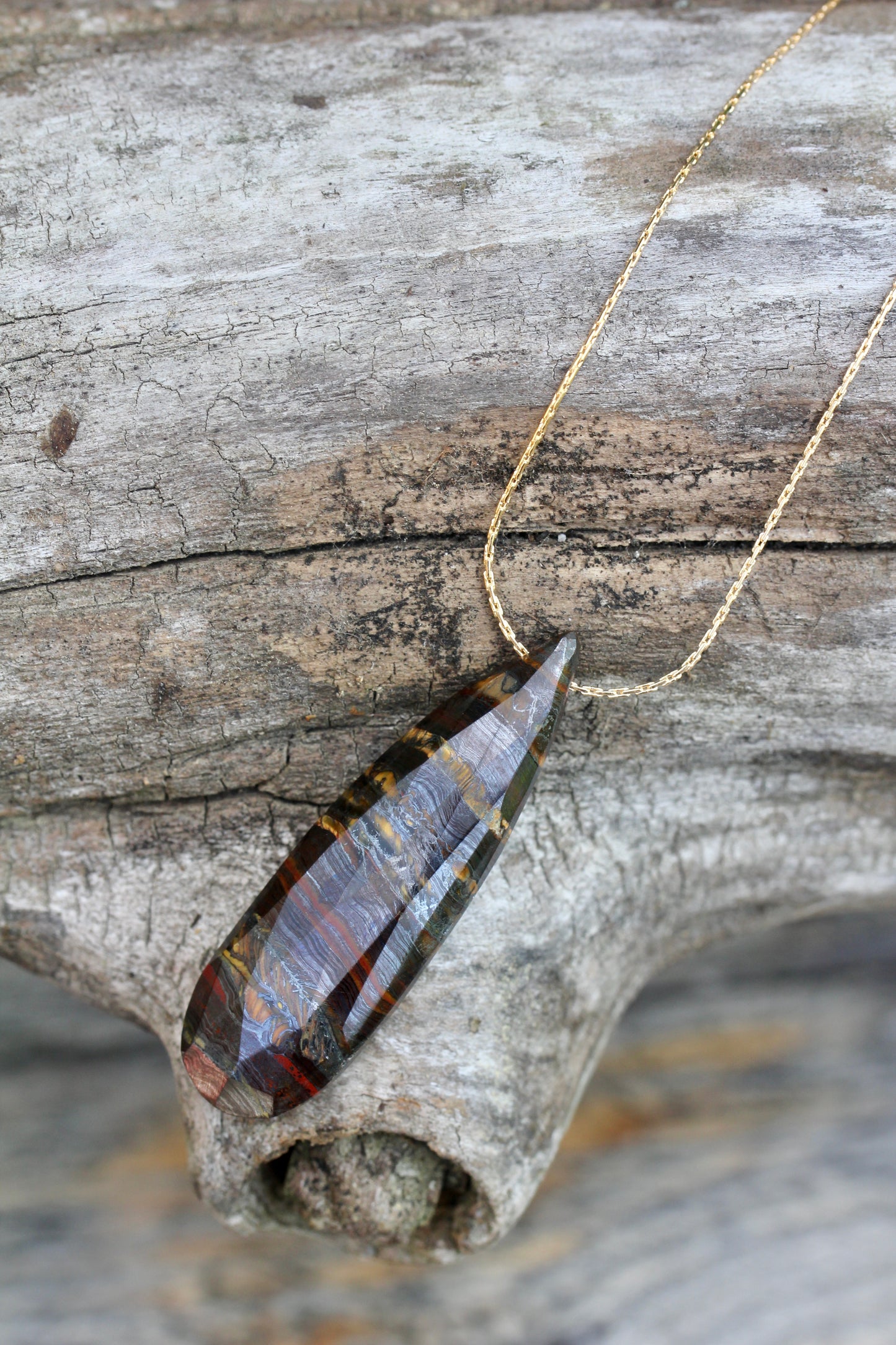 Iron Tigereye Gold Necklace