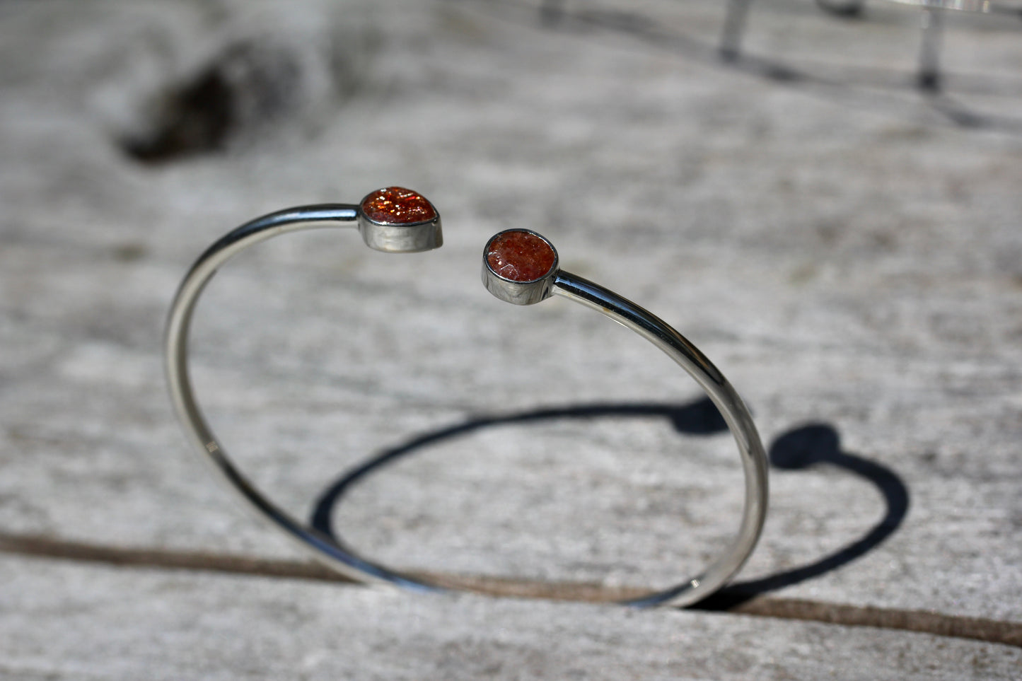 Sunstone Silver Flex Bracelet