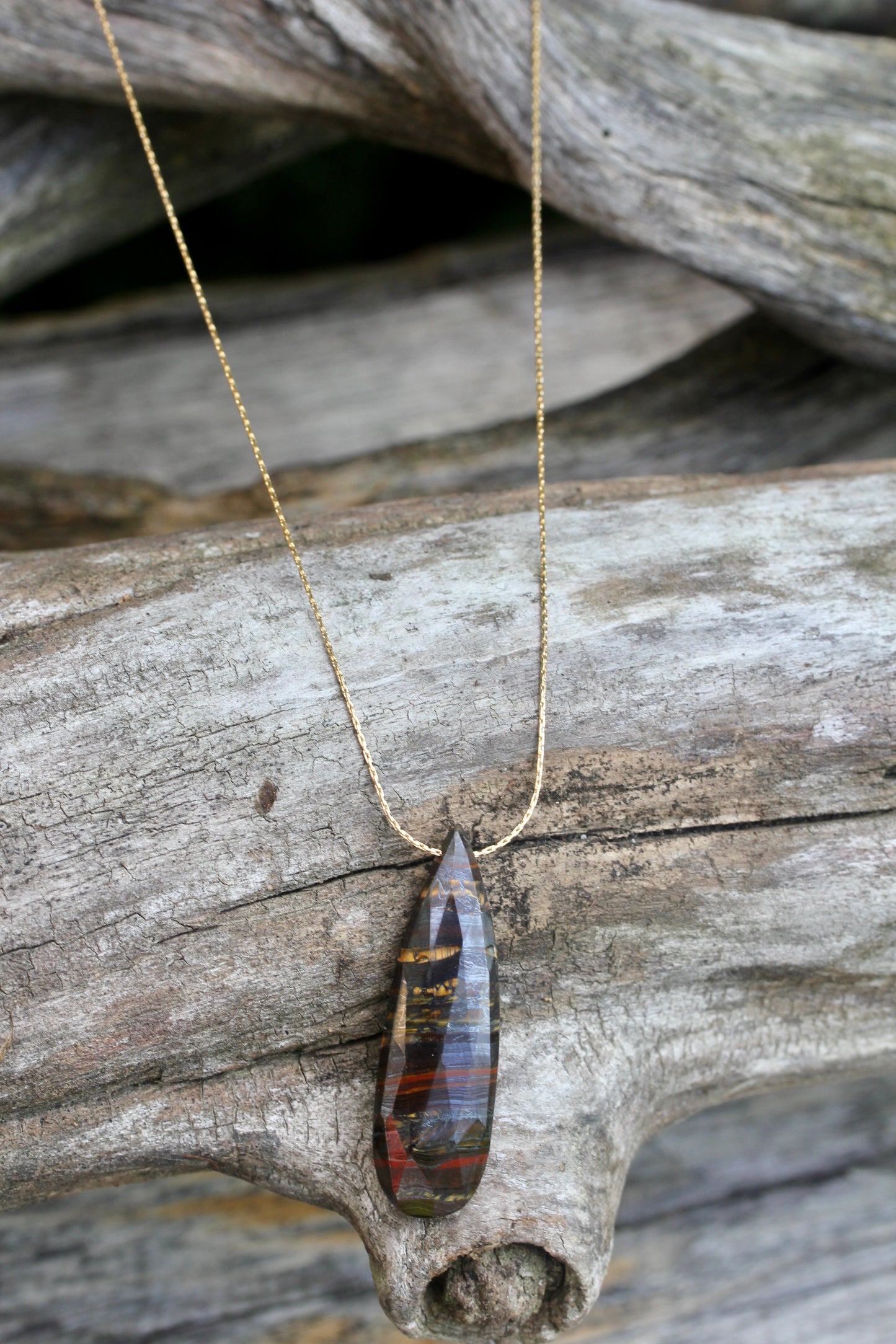 Iron Tigereye Gold Necklace