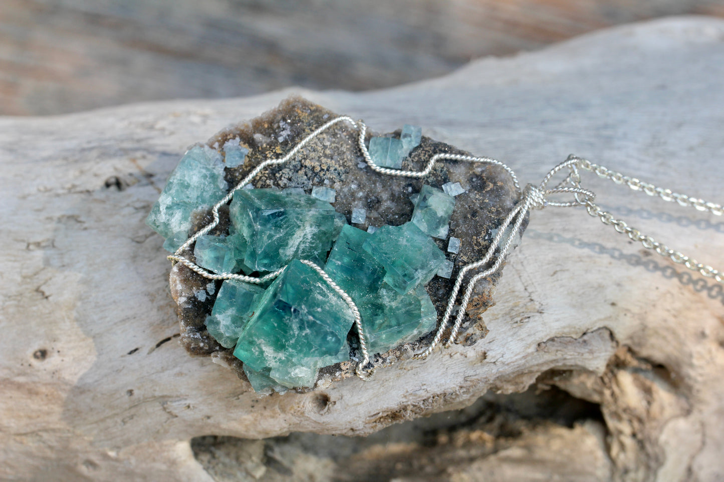 Fluorite Druzy Pendant
