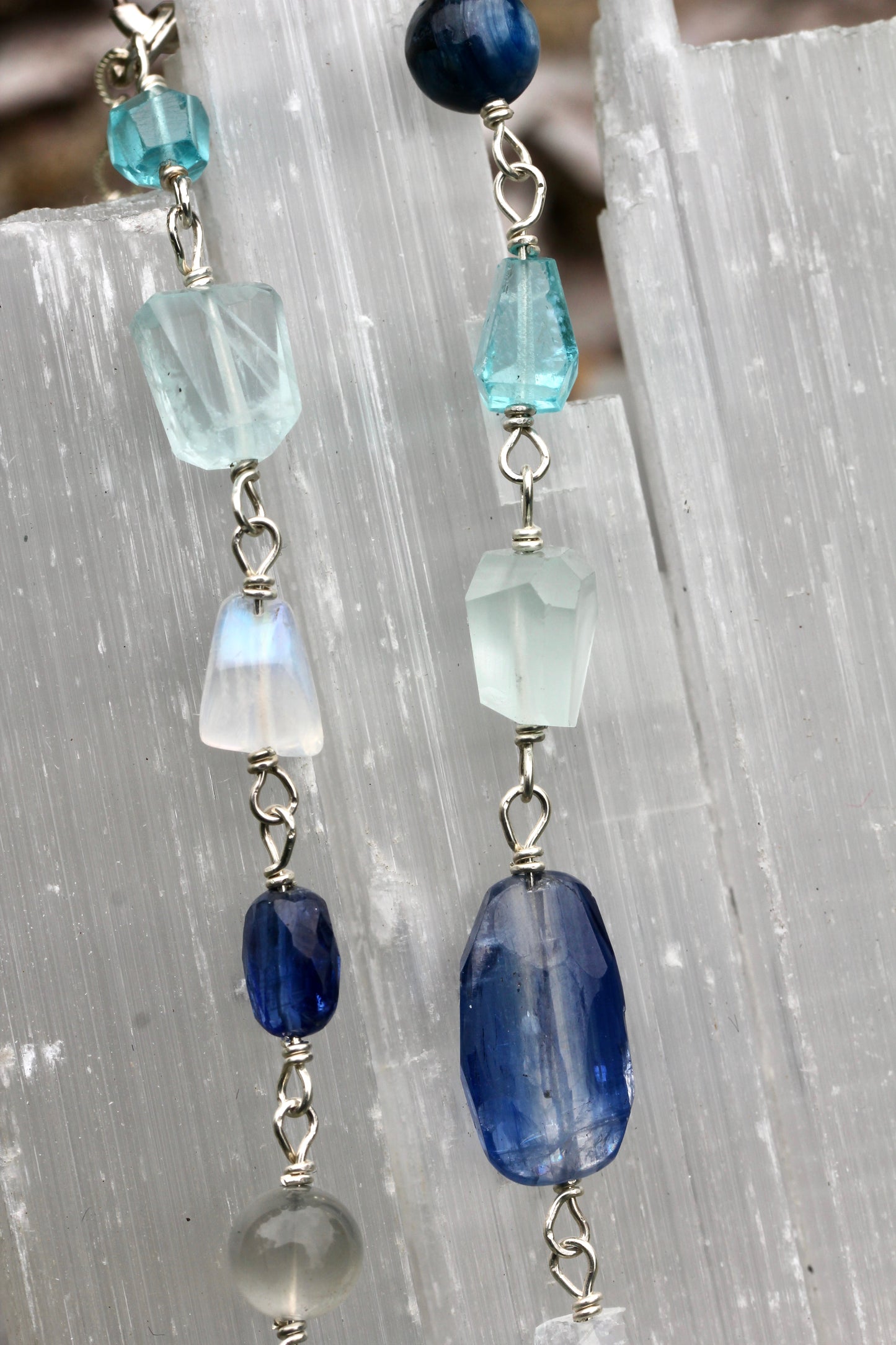 Ocean Blue Silver Link Bracelet