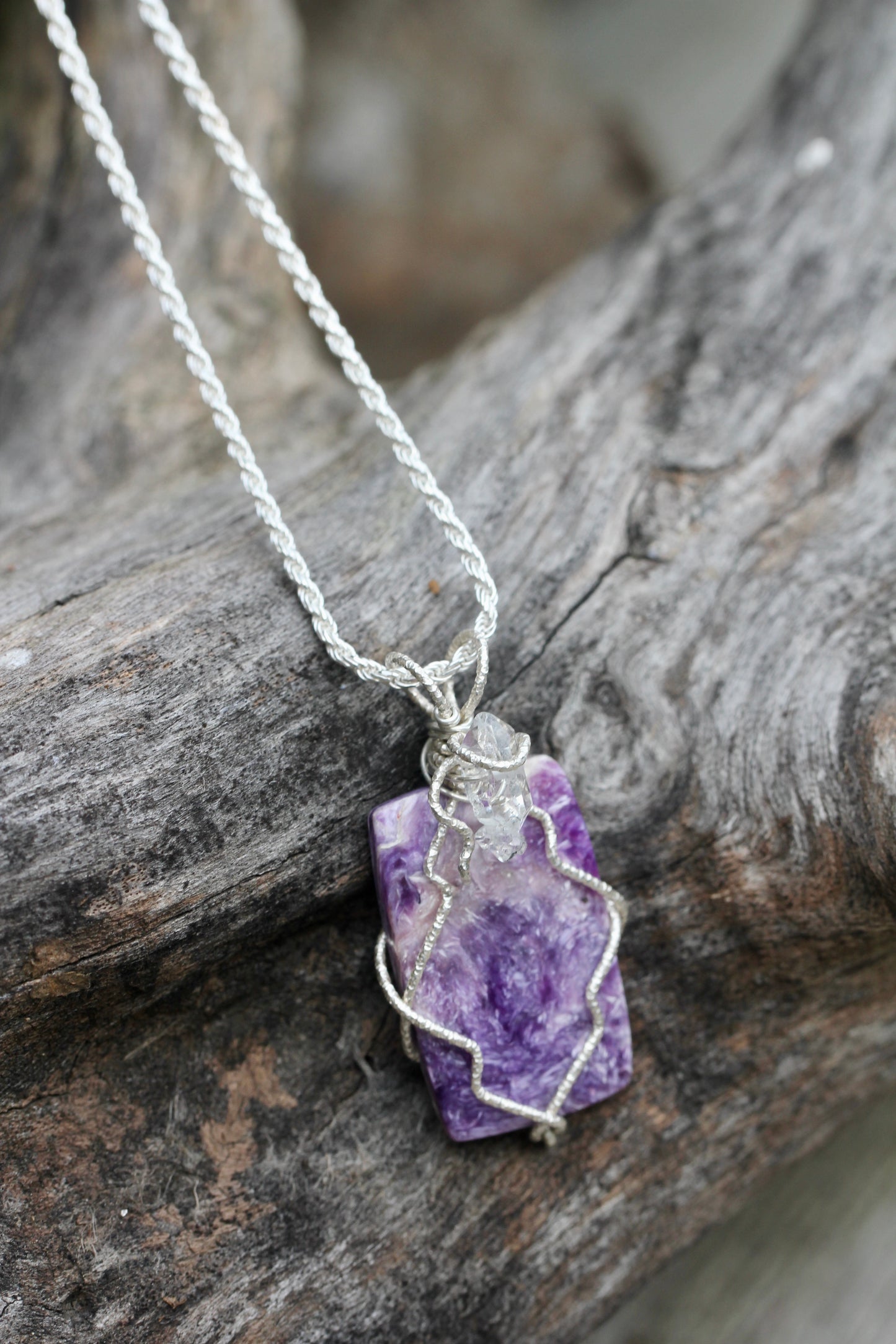 Charoite Quartz Pendant