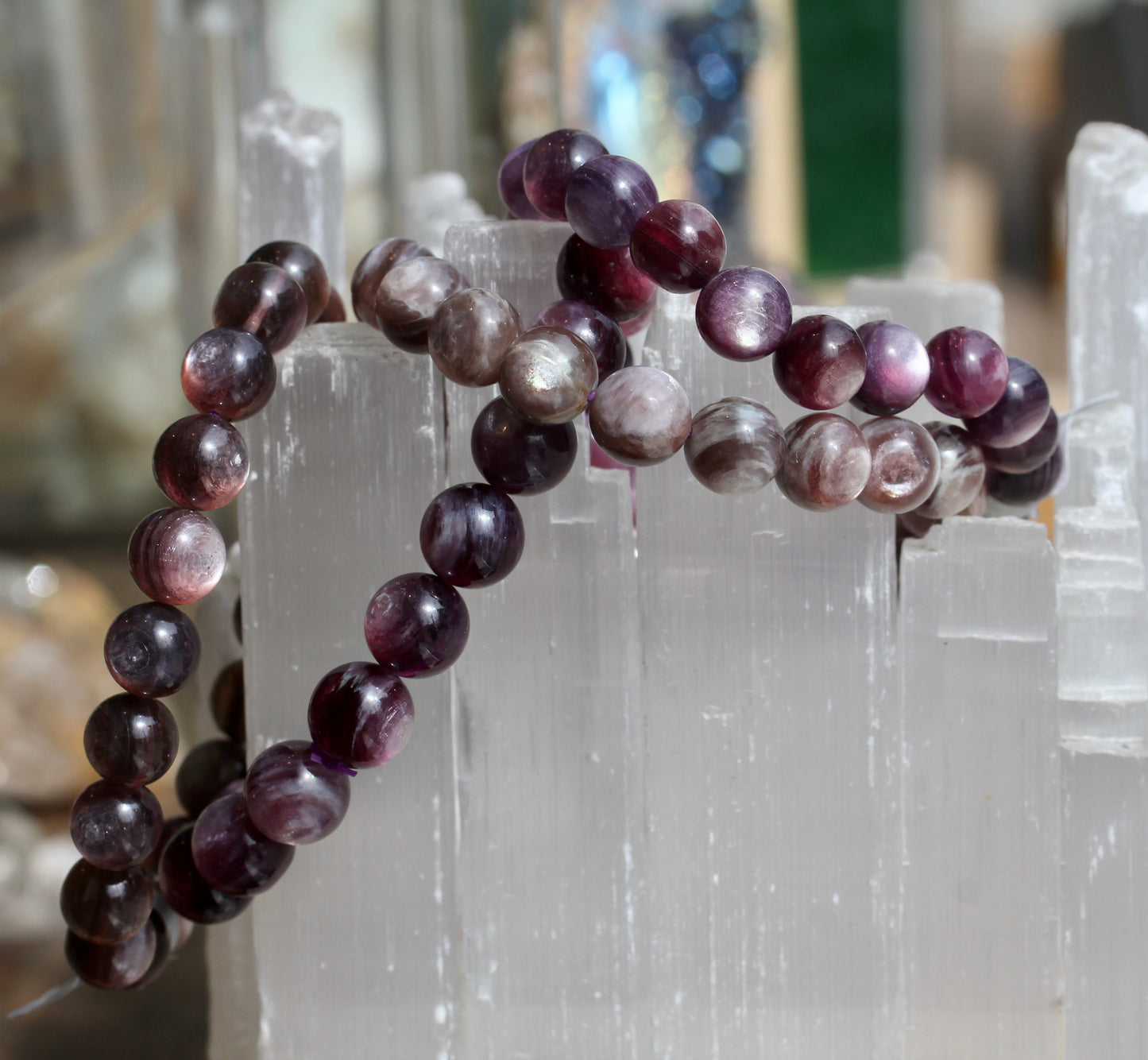 Lepidolite Beaded Stretch Bracelets