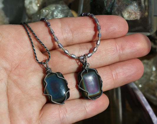 Rainbow Obsidian Necklaces